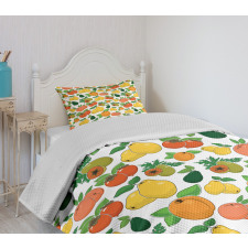 Fresh Fruits Colorful Bedspread Set