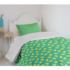 Yellow Lemon with Leaf Bedspread Set