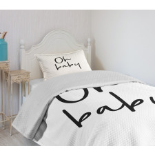 Modern Brush Message Bedspread Set