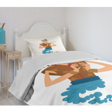 Cartoon Genie Coming Bedspread Set