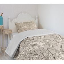 Classical Flower Petals Bedspread Set