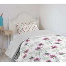 Cosmos Flowers in Pink Bedspread Set