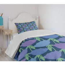 Tree Peony Stem Leaves Bedspread Set