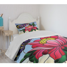 Stained Glass Butterfly Bedspread Set