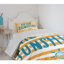 Words Stripes Bedspread Set