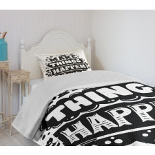 Hipster Phrase Bedspread Set