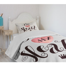 You are My Heart Phrase Bedspread Set