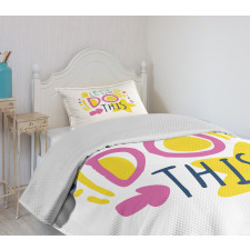 Lets Do This Words Bedspread Set
