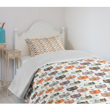 Kitties with Eyeglasses Bedspread Set