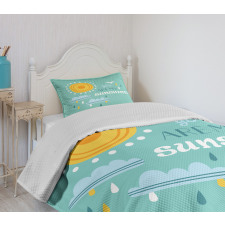 Weather Elements Slogan Bedspread Set