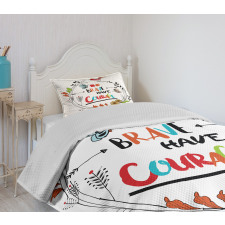 Motivational Style Lettering Bedspread Set