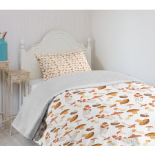 Colorful Mushroom Fungi Bedspread Set