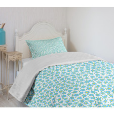 Forget Me Not Flowers Bedspread Set