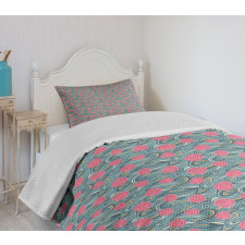 Waves and Roses Bedspread Set