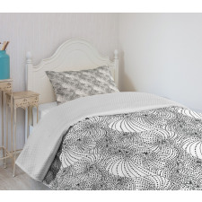 Curvy Hypnotic Lines Dots Bedspread Set