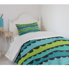 Waves Artwork Bedspread Set