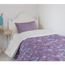 Retro Floral Spring Bedspread Set