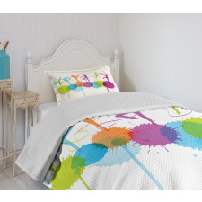 Ribbon Dance Pattern Bedspread Set