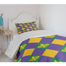 Mardi Gras Themed Bedspread Set