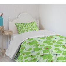Green Nature Insects Bedspread Set