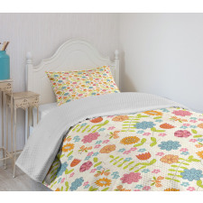 Doodle Tulips Petals Bedspread Set