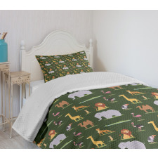 Leopard Elephant Camel Bedspread Set