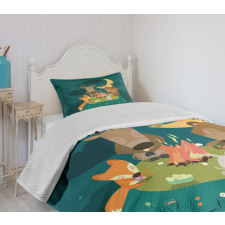 Forest Bonfire at Night Bedspread Set