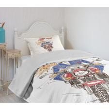 Wedding on Bike Bedspread Set