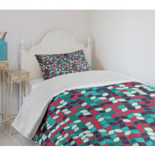 Oval Leaf-like Shapes Bedspread Set