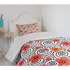 Watercolor Petals Spirals Bedspread Set