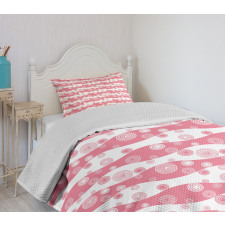 Monochrome Swirls Stripes Bedspread Set