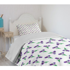 Purple Meadow Flower Posies Bedspread Set