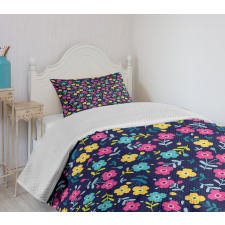 Colorful Summer Blossoms Bedspread Set