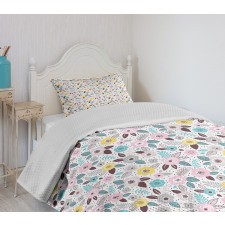 Doodle Art Summer Nature Bedspread Set