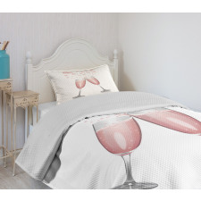 Glasses with Blush Drink Bedspread Set
