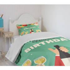 Happy Birthday Greeting Bedspread Set