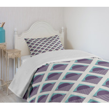 Squares Circles Stripes Bedspread Set