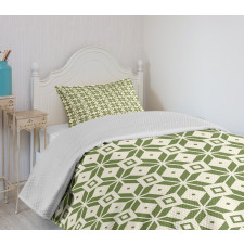 Square Tiles Tangled Lines Bedspread Set