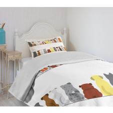 Simplistic Dog Animal Bedspread Set