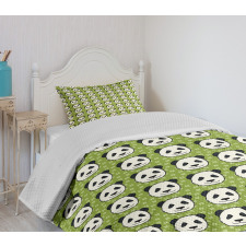 Funny Bear Furry Animal Heads Bedspread Set