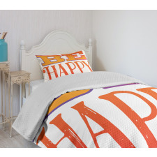 Sketchy Style Text Words Bedspread Set