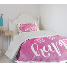 Watercolor Spot with Words Bedspread Set