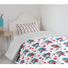 Valentines Day Romantic Theme Bedspread Set