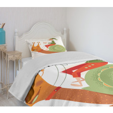 Little Elf Riding a Snail Bedspread Set