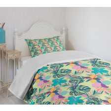 Hawaii Botany Flowers Bedspread Set