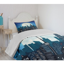 Modern Capital Moon Night Bedspread Set