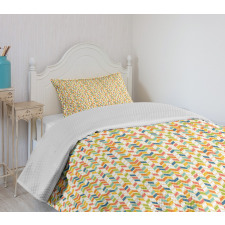 Rainbow Angled Stripes Bedspread Set