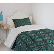 Retro Floral Motifs Bedspread Set