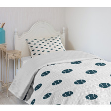 Vertical Softball Motifs Bedspread Set