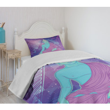 Meditating in Space Bedspread Set